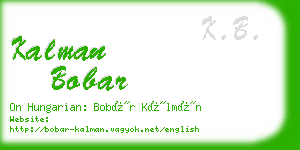 kalman bobar business card